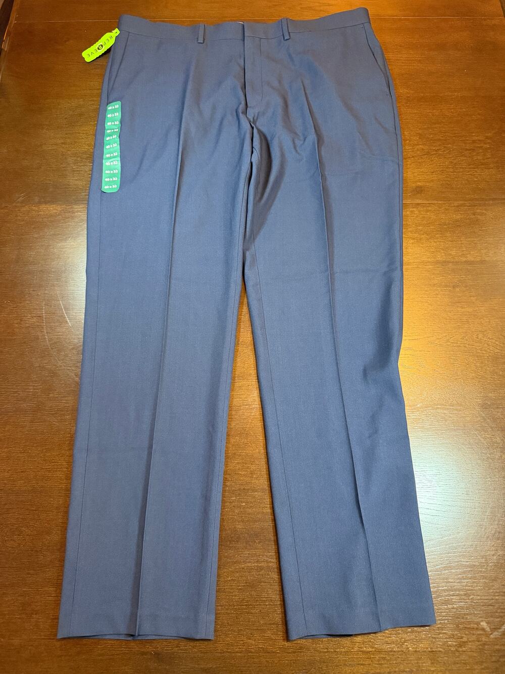 NWT Haggar Performance Dress Pants 40x32 Blue Straight Fit Flex Waist
